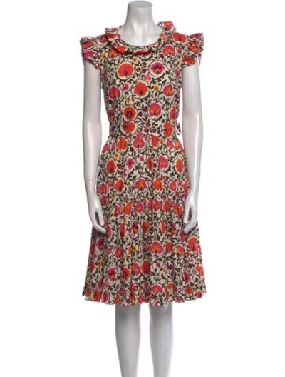Pre-owned La Doublej Printed Midi Length Dress In Neutral
