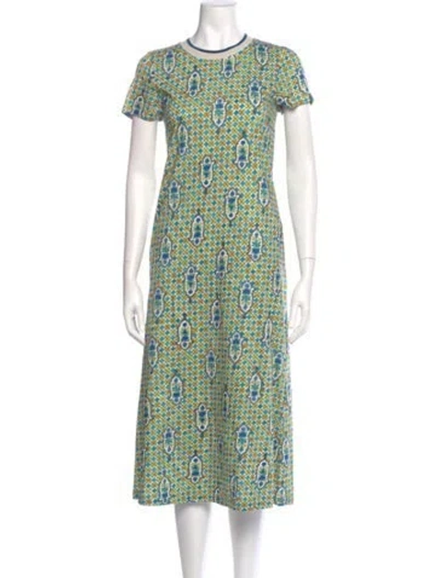 Pre-owned La Doublej Printed Midi Length Dress In Neutral