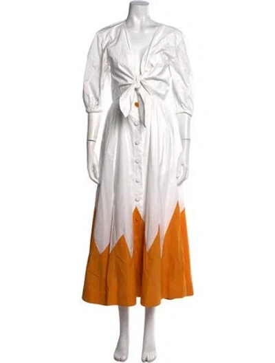 Pre-owned La Doublej Printed Midi Length Dress In Neutrals