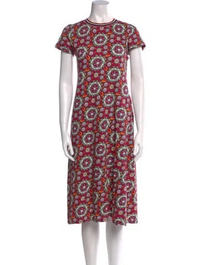Pre-owned La Doublej Printed Midi Length Dress In Pink