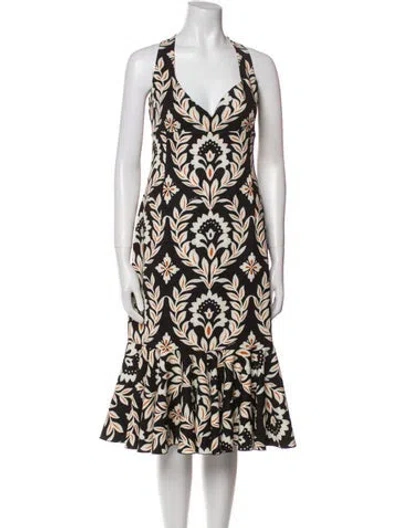 Pre-owned La Doublej Printed Midi Length Dress W/ Tags In Neutral