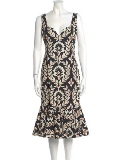 Pre-owned La Doublej Printed Midi Length Dress W/ Tags In Neutral