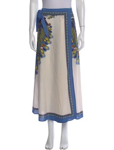 Pre-owned La Doublej Printed Midi Length Skirt In Blue