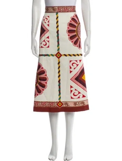 Pre-owned La Doublej Printed Midi Length Skirt In Brown