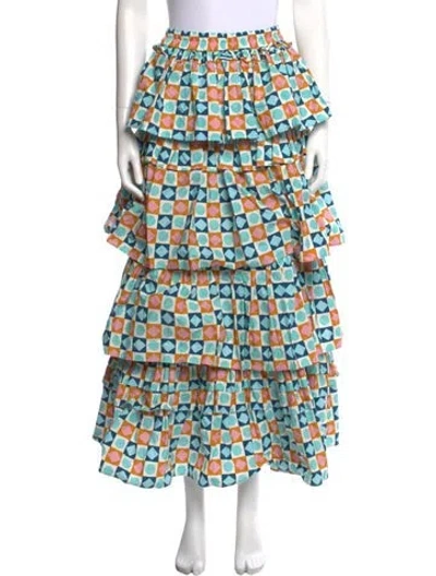 Pre-owned La Doublej Printed Midi Length Skirt In Multi