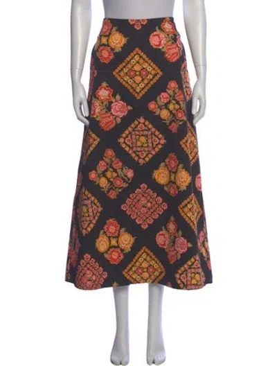 Pre-owned La Doublej Printed Midi Length Skirt In Multi