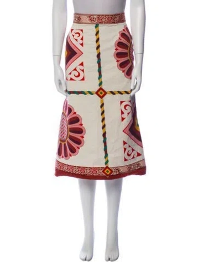 Pre-owned La Doublej Printed Midi Length Skirt In Neutral