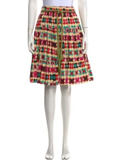 Pre-owned La Doublej Printed Midi Length Skirt In Neutrals