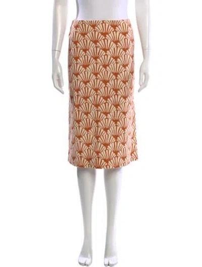 Pre-owned La Doublej Printed Midi Length Skirt In Orange