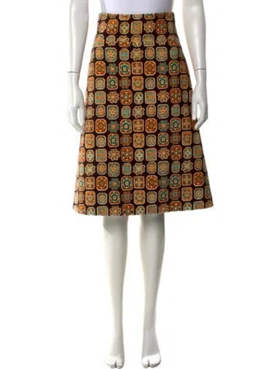 Pre-owned La Doublej Printed Midi Length Skirt In Orange