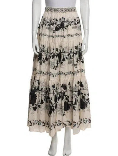 Pre-owned La Doublej Printed Midi Length Skirt In Silver