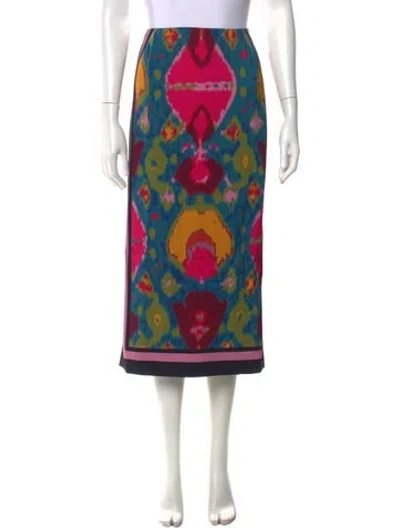 Pre-owned La Doublej Printed Midi Length Skirt W/ Tags In Pink