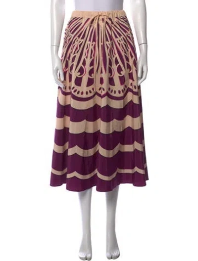 Pre-owned La Doublej Printed Midi Length Skirt W/ Tags In Purple