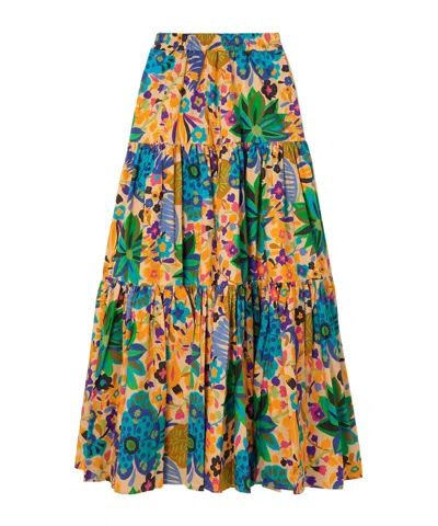 La Doublej Printed Midi Skirt In Multi