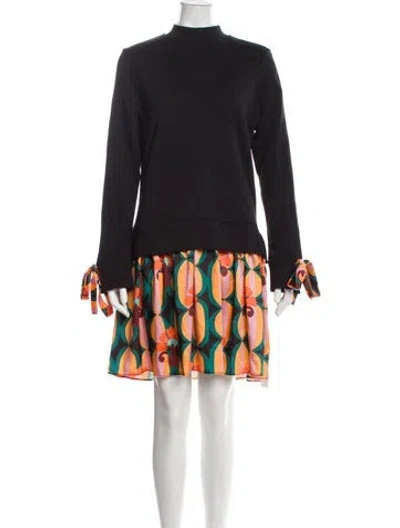 Pre-owned La Doublej Printed Mini Dress In Black