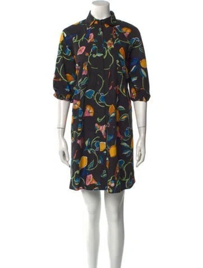 Pre-owned La Doublej Printed Mini Dress In Black