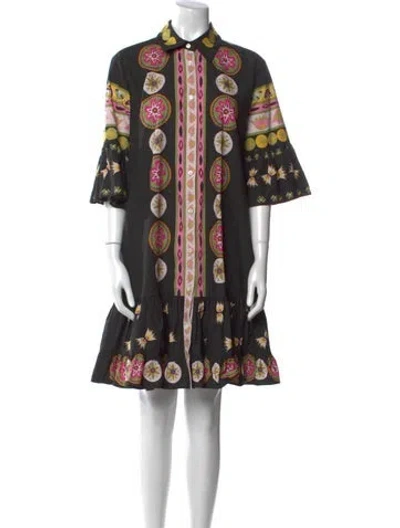 Pre-owned La Doublej Printed Mini Dress In Black