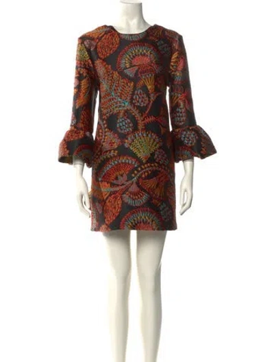 Pre-owned La Doublej Printed Mini Dress In Black