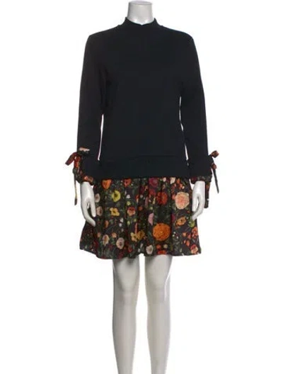 Pre-owned La Doublej Printed Mini Dress In Black