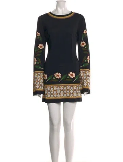 Pre-owned La Doublej Printed Mini Dress In Black