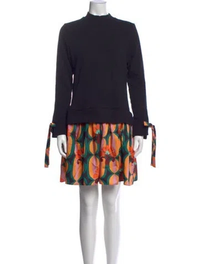 Pre-owned La Doublej Printed Mini Dress In Black