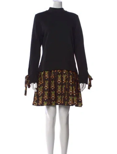 Pre-owned La Doublej Printed Mini Dress In Black