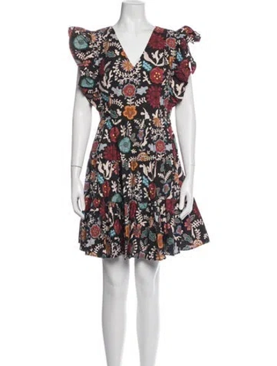 Pre-owned La Doublej Printed Mini Dress In Black