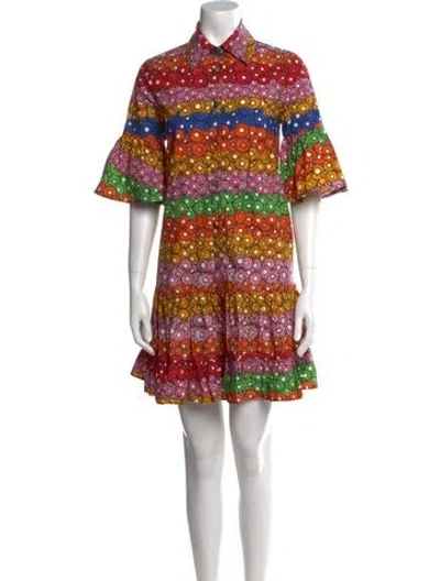 Pre-owned La Doublej Printed Mini Dress In Blue