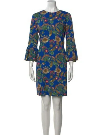 Pre-owned La Doublej Printed Mini Dress In Blue