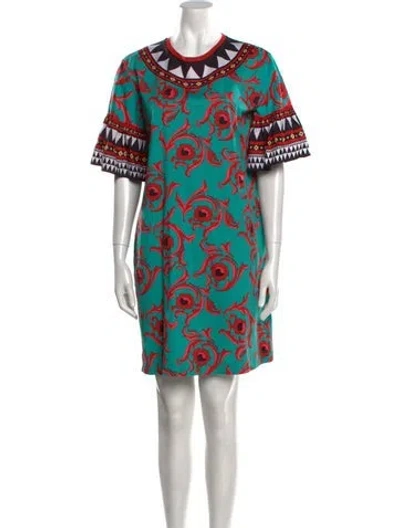 Pre-owned La Doublej Printed Mini Dress In Blue