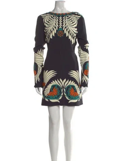 Pre-owned La Doublej Printed Mini Dress In Blue