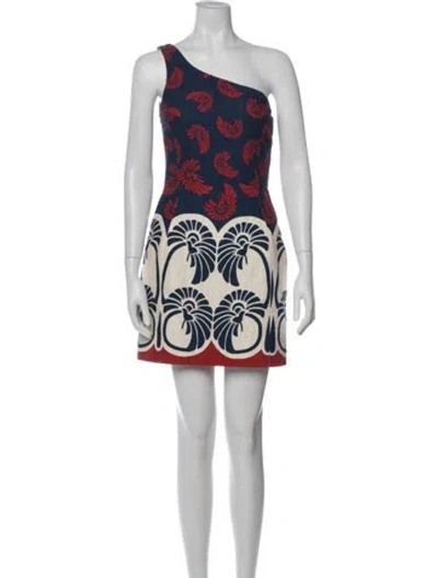 Pre-owned La Doublej Printed Mini Dress In Blue