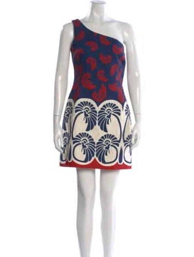 Pre-owned La Doublej Printed Mini Dress In Blue