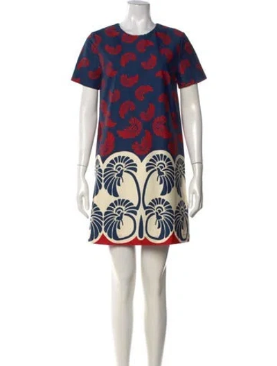 Pre-owned La Doublej Printed Mini Dress In Blue