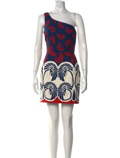 Pre-owned La Doublej Printed Mini Dress In Blue