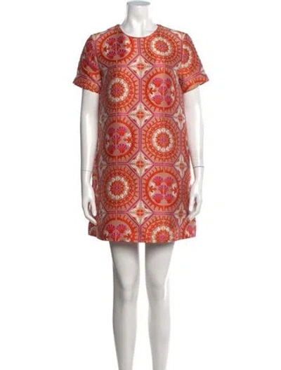 Pre-owned La Doublej Printed Mini Dress In Brown