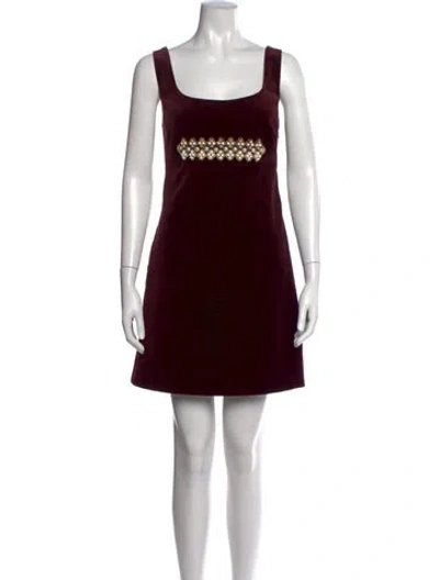 Pre-owned La Doublej Printed Mini Dress In Burgundy