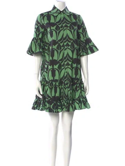 Pre-owned La Doublej Printed Mini Dress In Green