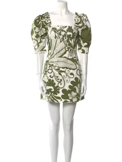 Pre-owned La Doublej Printed Mini Dress In Green