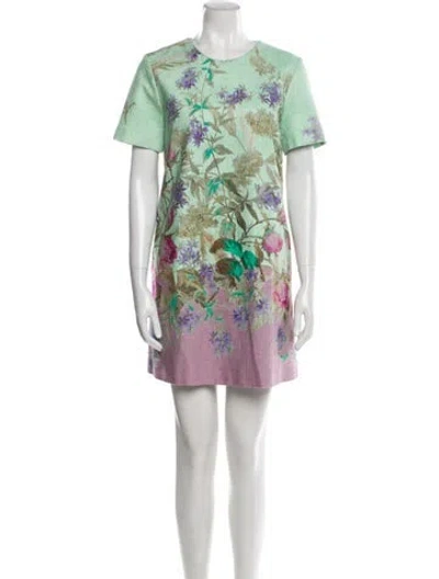 Pre-owned La Doublej Printed Mini Dress In Green