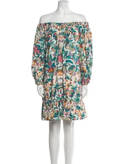 Pre-owned La Doublej Printed Mini Dress In Green