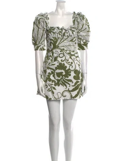 Pre-owned La Doublej Printed Mini Dress In Green