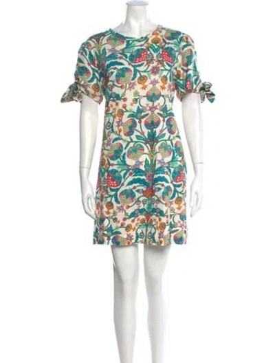 Pre-owned La Doublej Printed Mini Dress In Green