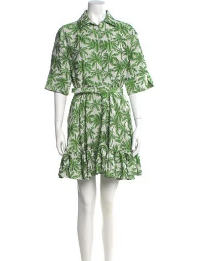 Pre-owned La Doublej Printed Mini Dress In Green