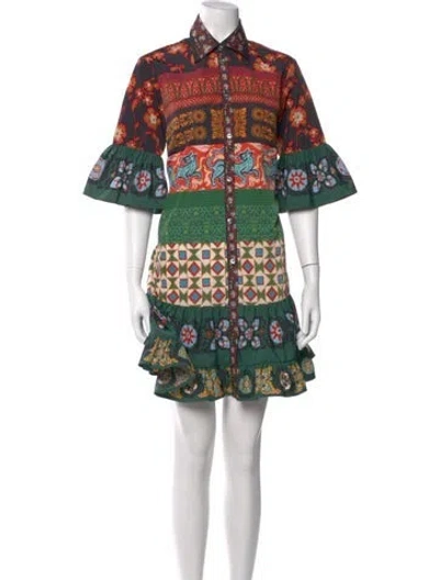 Pre-owned La Doublej Printed Mini Dress In Multi