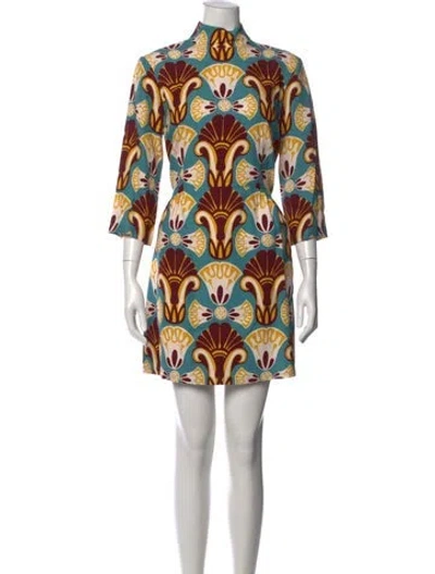 Pre-owned La Doublej Printed Mini Dress In Multi