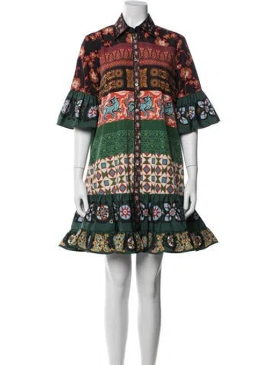 Pre-owned La Doublej Printed Mini Dress In Multicolor