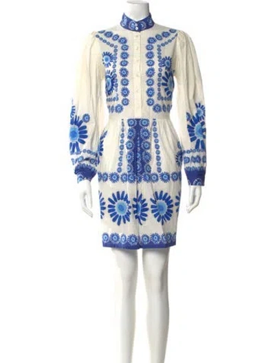 Pre-owned La Doublej Printed Mini Dress In Neutral