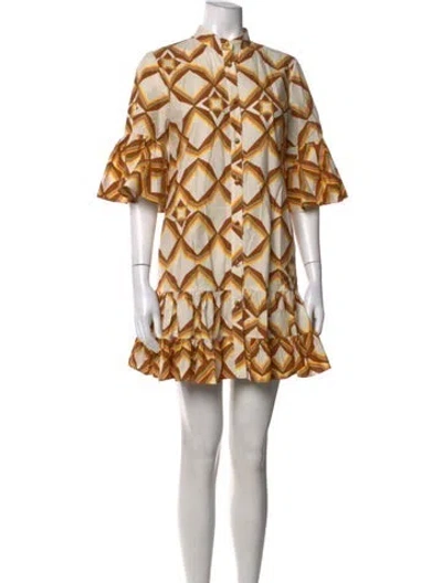 Pre-owned La Doublej Printed Mini Dress In Neutrals