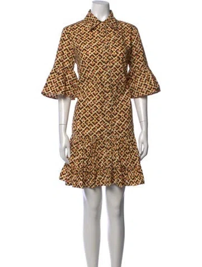 Pre-owned La Doublej Printed Mini Dress In Neutrals